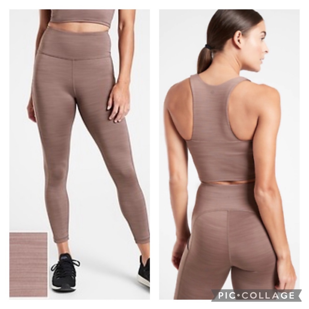 NWT Athleta 2 Piece crop support top and matching tights